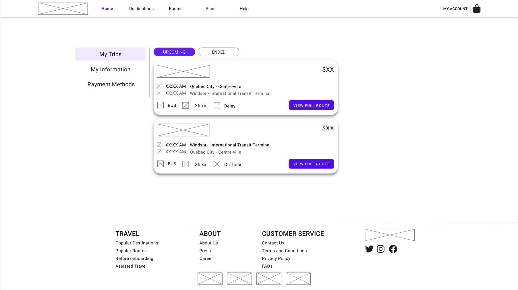 My Trips Page